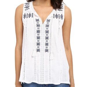 NWT Lucky Brand Woven Peasant Top